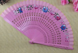 Carved Wooden Spanish <b>Fan</b> Bamboo Folding <b>Hand</b> <b>Fans</b> for Dancing Home Decor Ornaments Craft Gifts with Promotional Printing - Product Image 2