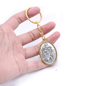 Oval Metal <b>Keychain</b> Zinc Alloy Embossing Printing Gold White K Handmade <b>Personal</b> Gift - Product Image 4