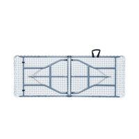 Mesa Plegable Portátil de 6 pies (180 cm), Blanca, Rectangular, de Plástico, Muebles de Exterior, Plegable, para Banquetes, Comedor, Camping