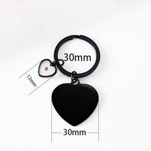 Llavero de Metal en Forma de Corazón, Grabado Láser con Logotipo Personalizado, Impresión a Color, Foto, Material en Blanco para DIY - Product Image 4