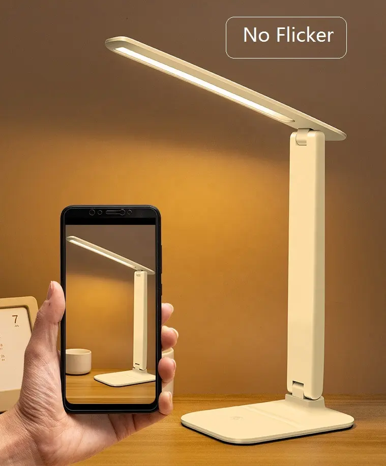 Factory Portable Cordless Ultra-thin LED Table Lamp Stepless Dimming White Desk lamp With Usb Charging