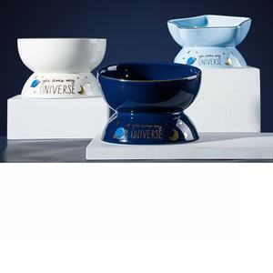 Cute Ceramic <span class=keywords><strong>Pet</strong></span> Feeder Standup Elevated Cat Tigelas De Cerâmica Pequeno Cão Levantado Comida Gato Água Tigela Inclinada - Product Image 5
