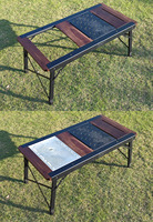 Table tactique IGT en aluminium et en bois pliante multifonctionnelle d'extérieur en métal pour barbecue de camping