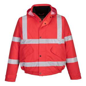 PORTWEST-Blouson aviateur rouge haute visibilité S463RERM-EAN 5036108191468 HI-VIS WORKWEAR - Product Image 1