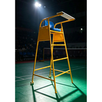 Chaise d'arbitre de badminton haut de gamme pour compétitions, avec structure en acier durable et siège surélevé, pour équipement sportif d'intérieur