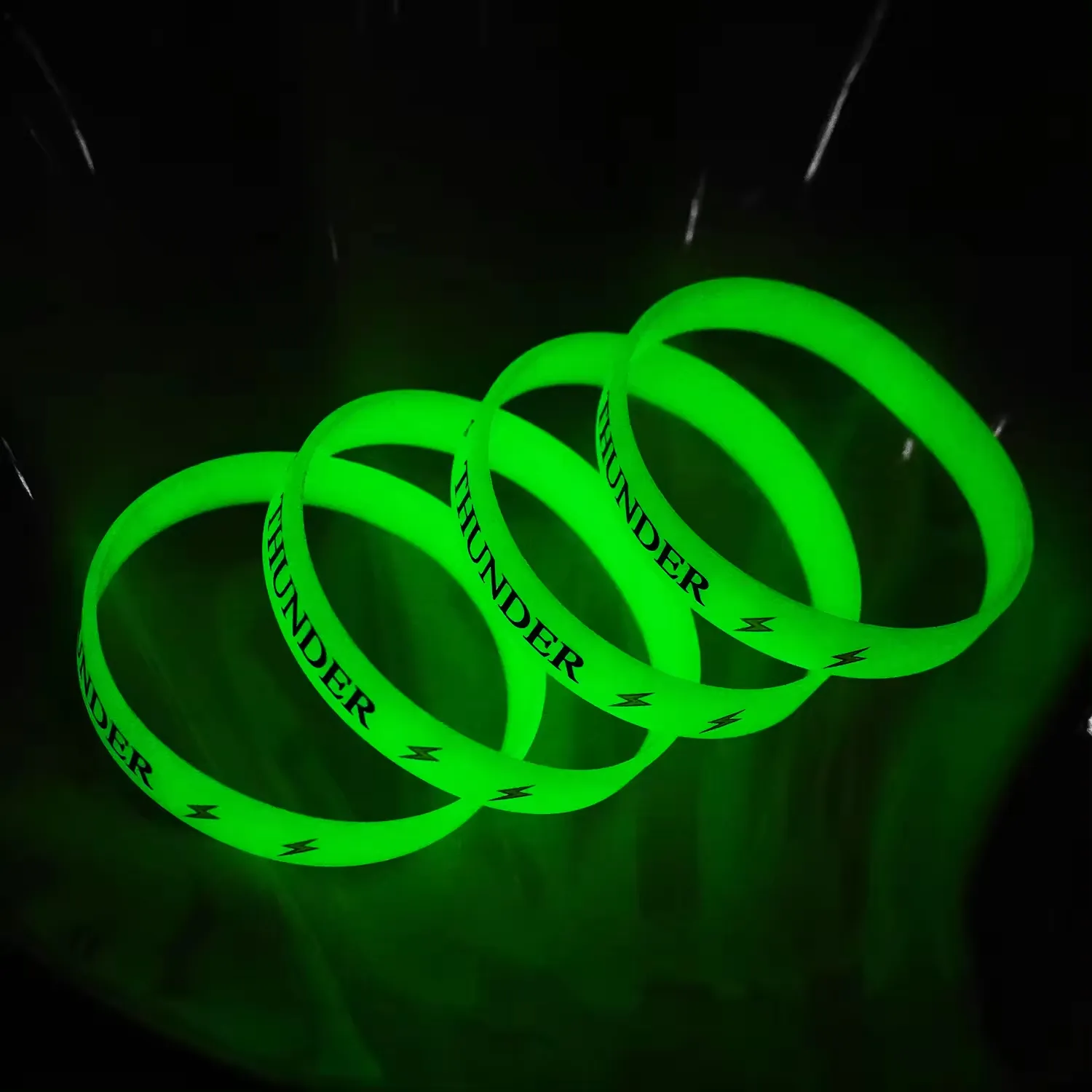 Sports Decorative Glow In Silicone Wristband Cartoon Printed Silicone Bracelet Custom Luminous Silicone Wristband