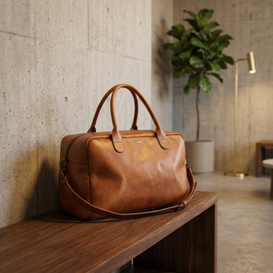 Bolsa de Viaje Unisex Portátil de Gran Capacidad con Cierre de Cremallera, Impermeable, Duradera y Ligera, de Cuero Genuino Vintage, 76-120L+ - Product Image 1