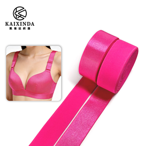 Vente directe d'usine, bande élastique en satin de nylon, brillante, lisse, rayée, bande élastique pour <span class=keywords><strong>soutien</strong></span>-<span class=keywords><strong>gorge</strong></span>, accessoires vestimentaires - Product Image 1