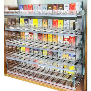 Étagère à cigarettes en acrylique murale personnalisée, présentoir à cigarettes de comptoir, organisateur d'étagères, poussoirs transparents, présentoir portable - Product Image 5