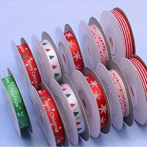 Wholesale Merry <b>Christmas</b> Decoration Ribbon Gift <b>Box</b> Flower Packing Printed Ribbon - Product Image 1