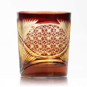 Verre à whisky en cristal ambre japonais Edo Kiriko 8,5 OZ <span class=keywords><strong>Verres</strong></span> à whisky gravés - Product Image 4