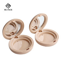 Mini-boîtier compact rond vide 4G avec miroir, style galet, en ABS, pour cosmétiques, étui à poudre de maquillage, emballage personnalisé