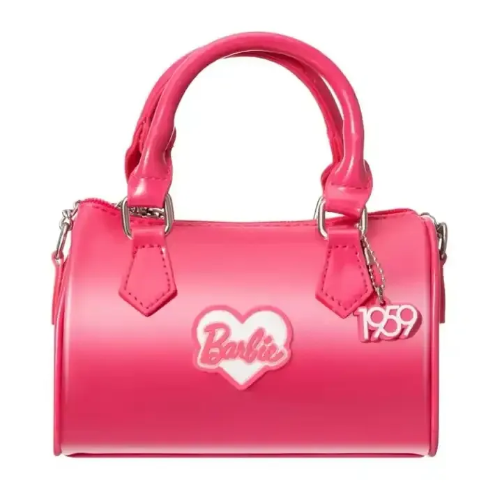 Neues Design Street Trend Valentinstag Umhängetasche Handtasche tiefrosa schwarze Kette Umhängetasche