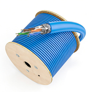 Câble Ethernet LAN CAT7 SFTP Rond 305M (1000FT) Bleu en Cuivre Massif pour Bureau 23AWG - Product Image 2