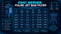 Collecteur de poussière industriel de type DMC24 avec nettoyage par impulsions d'air comprimé pour les mines et les installations de concassage