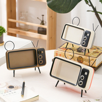 Vintage-Stil Desktop-Telefonhalterung für Zuhause und Büro Kreativer Mini-TV Live-Streaming Displayständer Geschenkidee