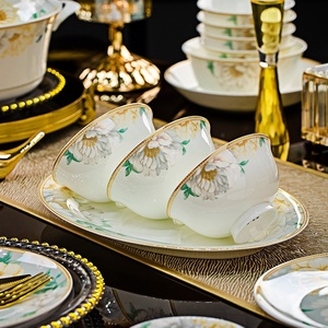 Vaisselle en céramique de Jingdezhen, Nouveauté 2026, Service de table en porcelaine fine, Assiettes domestiques, Assiettes de bien-être, Vente en gros pour cadeaux - Product Image 4