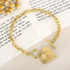 <span class=keywords><strong>R</strong></span>.GEM. Vintage Real chapado en oro corazón <span class=keywords><strong>OT</strong></span> hebilla de acero inoxidable indio joyería nupcial conjunto Hip Hop moda Punk aniversarios - Product Image 2