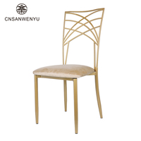 Chaises de mariage de luxe en or caméléon, sièges de salle à manger en métal pour événements extérieurs, banquets et locations