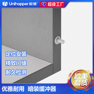 Amortiguador de Puerta de Armario Unihopper, de Aleación de Aluminio, Externo, Blanco Grisáceo, Herraje para Armario - Product Image 5