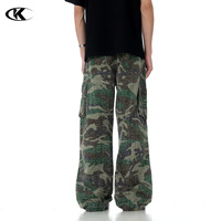 Pantalon Cargo Homme YOFA Personnalisé 100% Coton Camouflage Ample Jambe Large Décontracté Vintage Coupe Droite Tendance Camo ODM