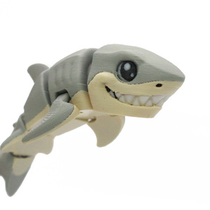 Figurine de requin imprimée en 3D, une pièce décorative, un cadeau, un objet de collection, un modèle animal avec articulations mobiles, cadeau artisanal en plastique - Product Image 4