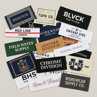Étiquettes tissées personnalisées en coton damassé 50D avec logo de marque pour vêtements, étiquettes principales lavables pour vêtements, étiquettes pour vêtements