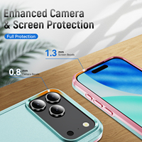 Funda Protectora para Teléfono con Diseño de Armadura Resistente a Impactos para 17 Pro Max, Material TPU y PC, Anti-Rayones, Protección 360°