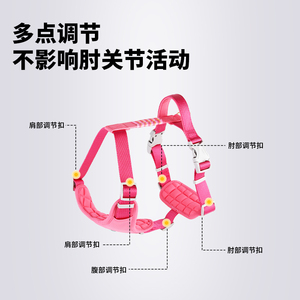 PAWQOOF <b>Pink</b> Nylon <b>Dog</b> <b>Harness</b> Adjustable Reflective Small Breed Simple Style for <b>Dogs</b> - Product Image 3