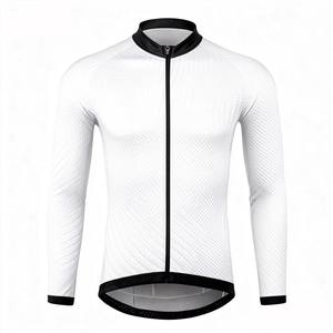 Meilleure Vente Maillot de Cyclisme Blanc à Manches Longues Personnalisé Coupe Ajustée Respirant Coupe-Vent pour Événement d'Équipe de Cyclisme - Product Image 1