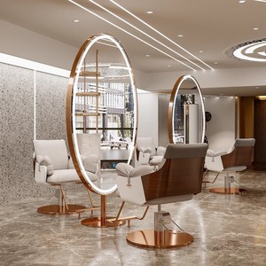 Miroir de <span class=keywords><strong>Salon</strong></span> de Coiffure et de Maquillage LED Mural Doré Grand Format – Offre Spéciale - Product Image 1