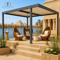 Pergola extérieure motorisée de luxe en aluminium imperméable avec structure thermolaquée pour extérieur, cour, balcon et jardin