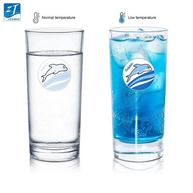 Custom Printing Thermochromic Change Heat Sensitive logo Label Vinyl Temperature Sensing Sticker for Outdoor Products