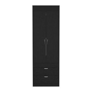 DB DEPOT E-SHOP Portugal Armoire autoportante à double porte Poignées en métal à tige noire Deux tiroirs pour salle à manger Armoires en bois - Product Image 3