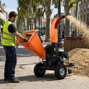 Broyeur de bois à disque professionnel NEXAGROT GS150, 15 CV, essence, démarrage électrique, capacité de 120 mm, broyeur d'arbres de 4,7 pouces, roues stables - Product Image 4