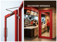Porte de Magasin à Battant Antivol en Alliage d'Aluminium à Double Vitrage Isolant Style KFC - Fabricant Transfrontalier de Portes