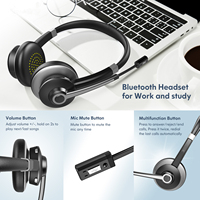 Casque léger avec microphone à réduction de bruit, option de support de charge, connexion simultanée de deux appareils