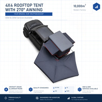 Tente de toit de voiture en tissu Oxford imperméable à ouverture rapide en forme d'éventail, entièrement automatique à 270 degrés, pour camping en plein air