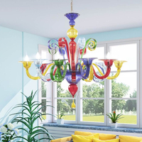 Lustre en verre de Murano Doge fait main de luxe, forme carrée allongée, LED, hauteur réglable, 3 à 12 lumières, décoration d'hôtel