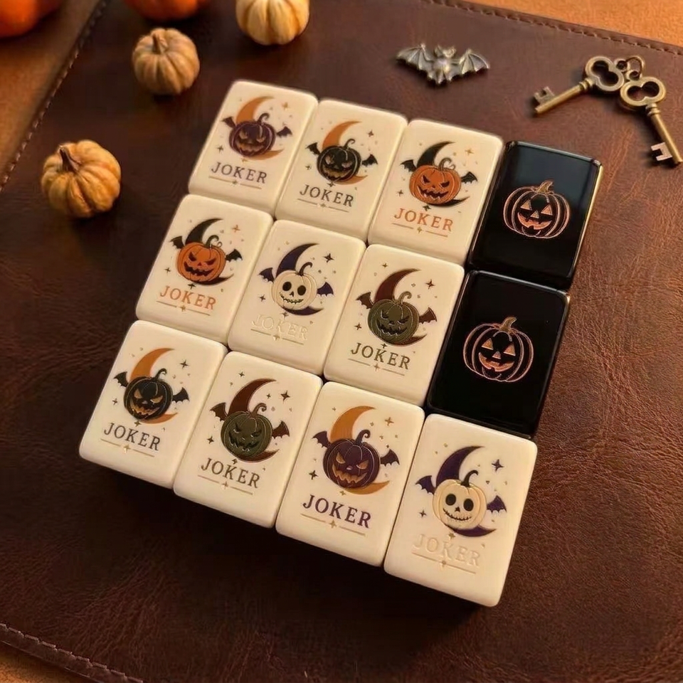 Number Magic Tiles Halloween Dark Magic American Mahjong Set Acrylic Mahjong Tiles ...