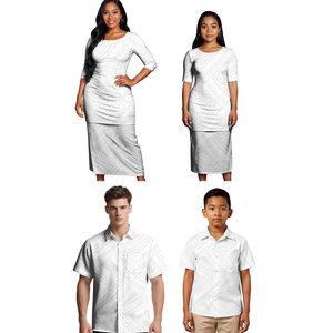 Ropa para padres e hijos, diseño Tribal Elei polinesio, vestido Puletasi de <span class=keywords><strong>moda</strong></span> para niños, Vestido camisero para adultos, conjunto familiar, salida de fábrica - Product Image 3