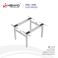 Bureau debout électrique réglable en hauteur extensible en acier Henvo |   Bureau de travail ergonomique avec protection anti-collision et contre les surcharges
