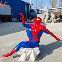 Sculpture Marvel Spider-Man grandeur nature conçue sur mesure à grande échelle classique Anime super-héros résine fibre de verre artisanat décoratif