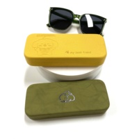 Étuis rigides pour lunettes en cuir rectangulaires de haute qualité avec logo personnalisé pour le rangement des lunettes