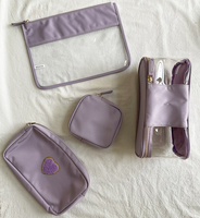 MONOGRAM CLEAR Sac de Cosmétiques pour Femmes et Filles, Sac à Fermeture Éclair Mignon, Pochette de Maquillage avec Décoration de Lettres Paillettes