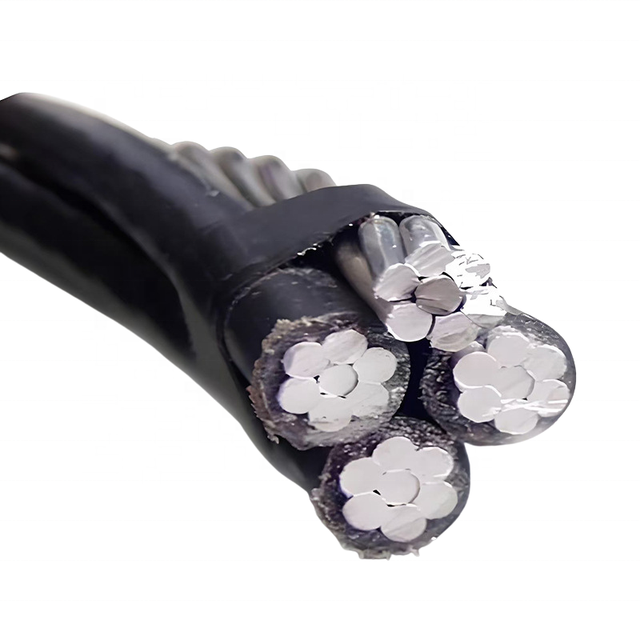 0.6/1kV Industrial Mining Aerial Bundled Cable XLPE/PVC Insulated Overhead Twisted Aluminum ABC Cable 1/0-4/0 AWG Service Drop