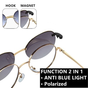 <span class=keywords><strong>Gafas</strong></span> redondas magnéticas de metal para mujer con función de clip 2 en 1, polarizadas, para actividades al aire libre, anti luz azul, para <span class=keywords><strong>presbicia</strong></span> - Product Image 2