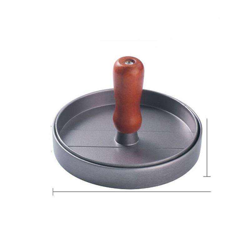 Brown handle hamburger press large