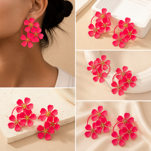 ต่างหูแฟชั่นรูปดอกไม้ขนาดใหญ่สำหรับผู้หญิง สไตล์หรูหรา - Product Image 2