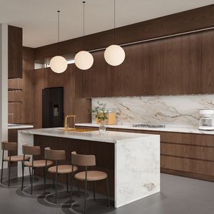 أثاث مخصص من قشرة خشب الجوز الأسود الطبيعي بتصميمات عصرية فاخرة وألوان قابلة للتخصيص للفلل - Product Image 1